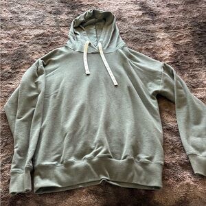 Oversized Olive Green Hoodie with Drawstrings